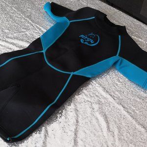 FitsT4 Kids Unisex Shorty Wetsuit 2.5mm Neoprene Thermal Swimsuit Size Large